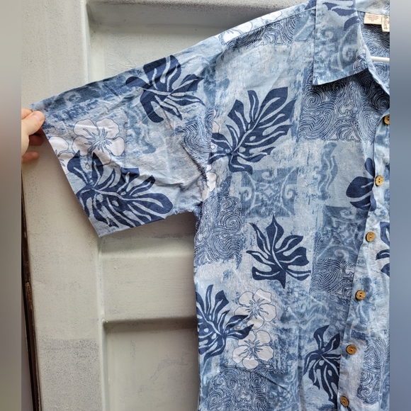 ❤️🩷❤️Maui tropical button up shirt xl blue short sleeve - Picture 3 of 7